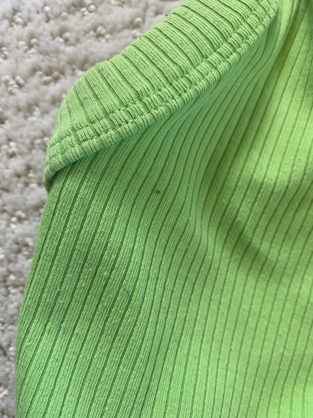 Alo Ribbed Lime Green Crop Tank Top, size medium - Picture 3 of 9